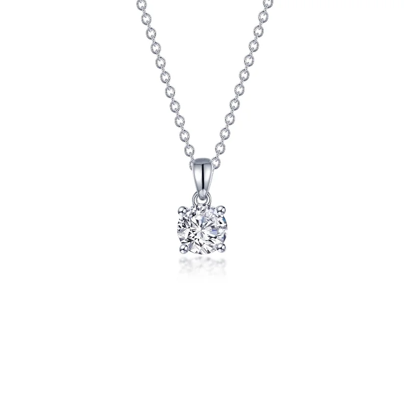 Custom Bridal Necklace-Lafonn Simulated Diamond 0.85ct 4 Prong Solitaire Necklace N0304CLP