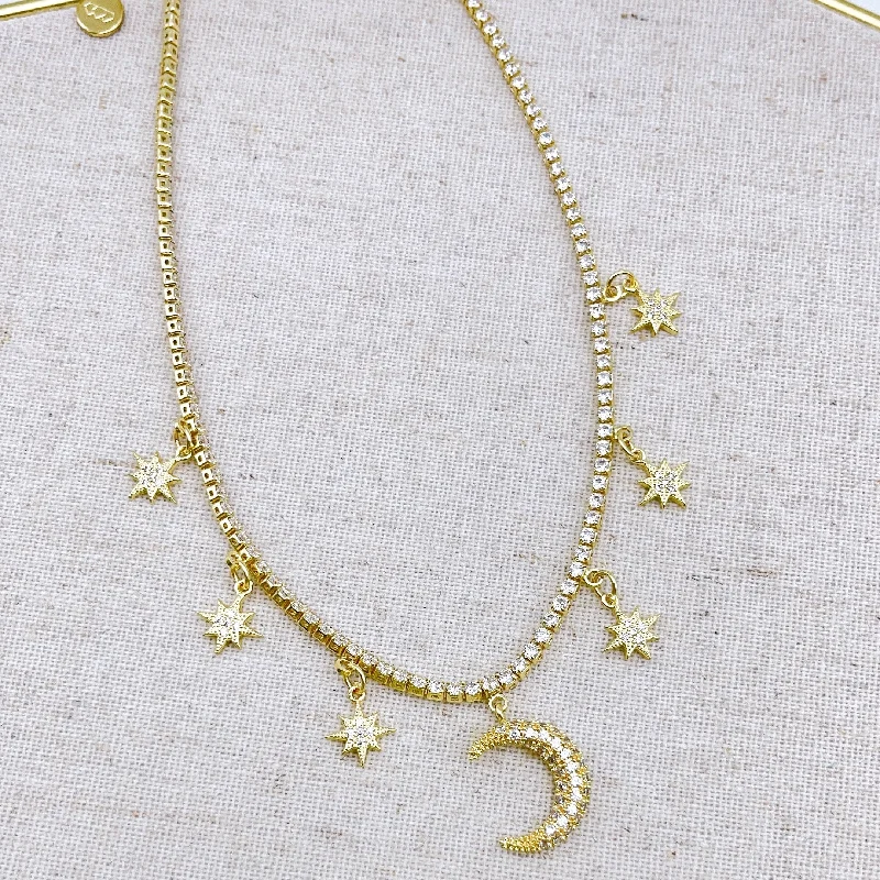 Elegant Heart Necklace-Constellation Necklace Gold J43