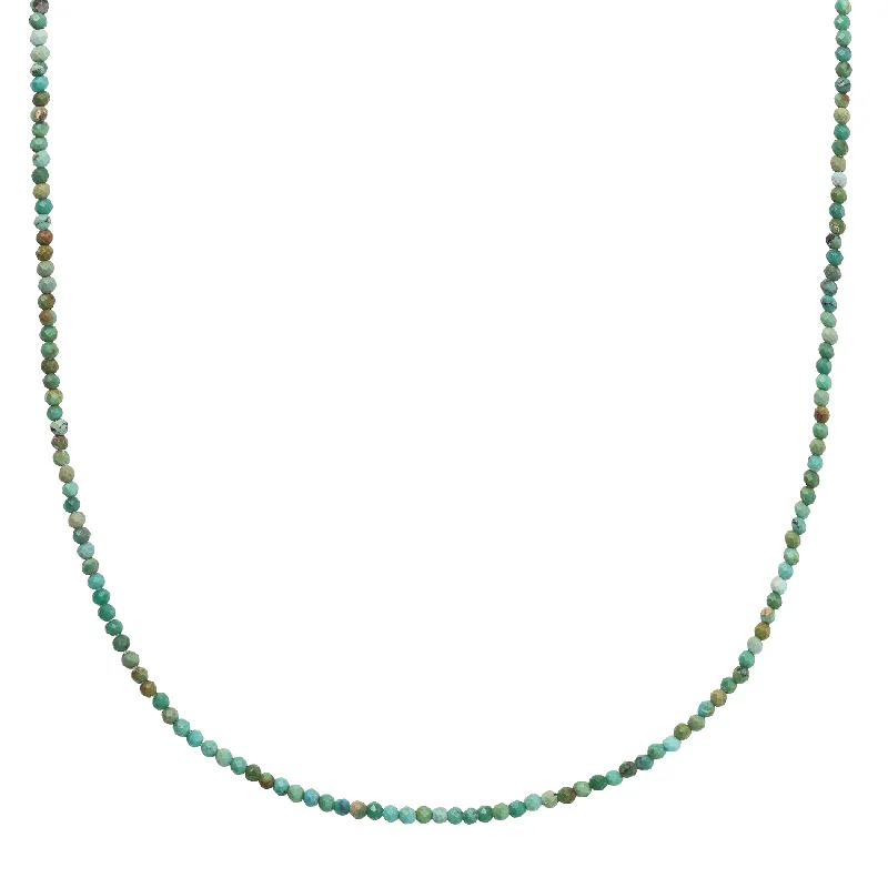 Elegant Drop Necklace-Petite Turquoise Bead Necklace