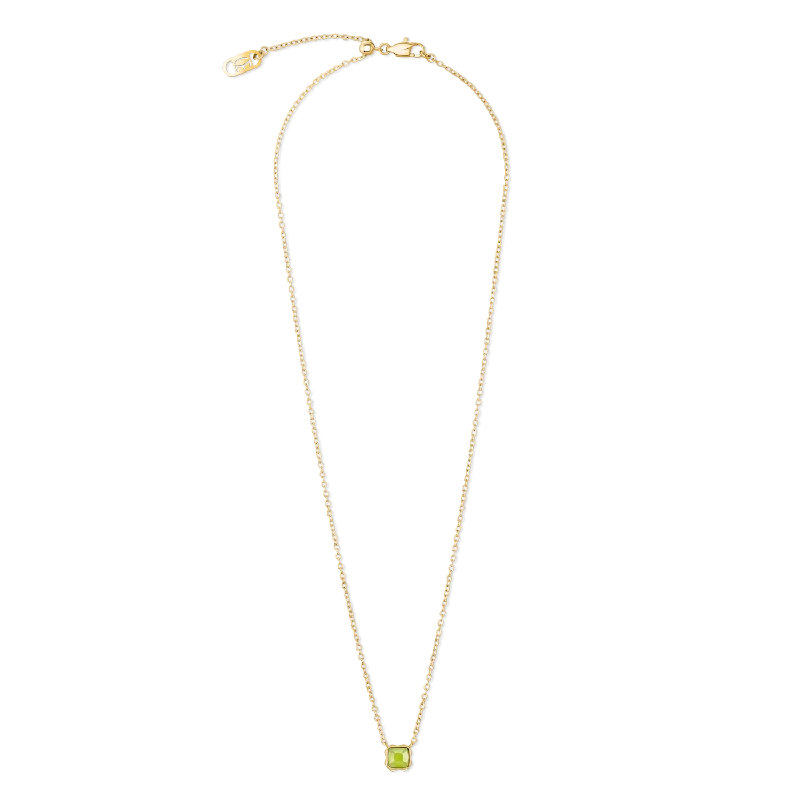 Diamond and Gold Necklace-Birthstone August Necklace Green Jade Gold