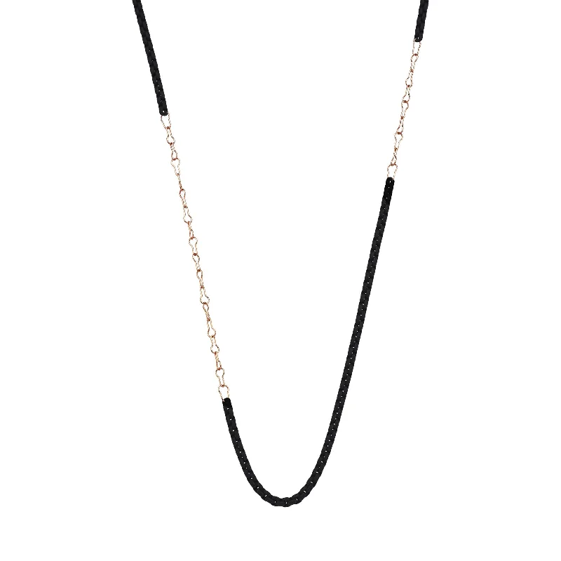 Elegant Gold Necklace for Weddings-Party Chain Black Fusion Necklace