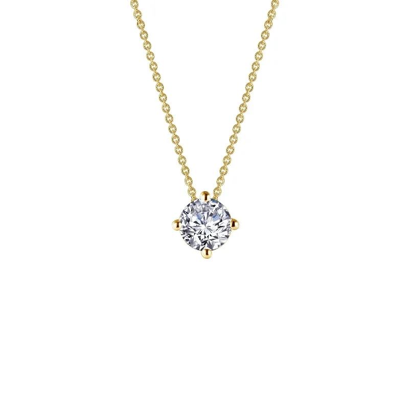 Gold Necklace with Sapphires-Lafonn Simulated Diamond 1.25ct East West Prong Solitaire Necklace N0174CLG