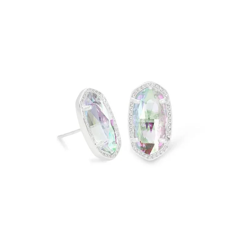 Butterfly Design Earrings-Kendra Scott | Ellie Silver Stud Earrings in Dichroic Glass