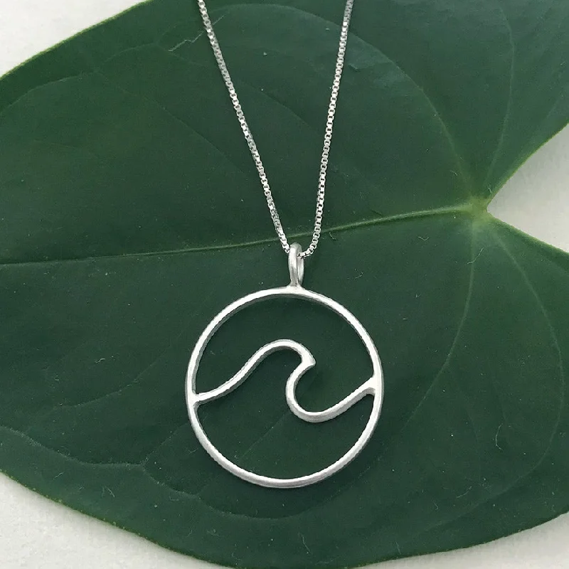 Fashionable Pendant Necklace-Ocean Waves Necklace - Sterling Silver, Indonesia