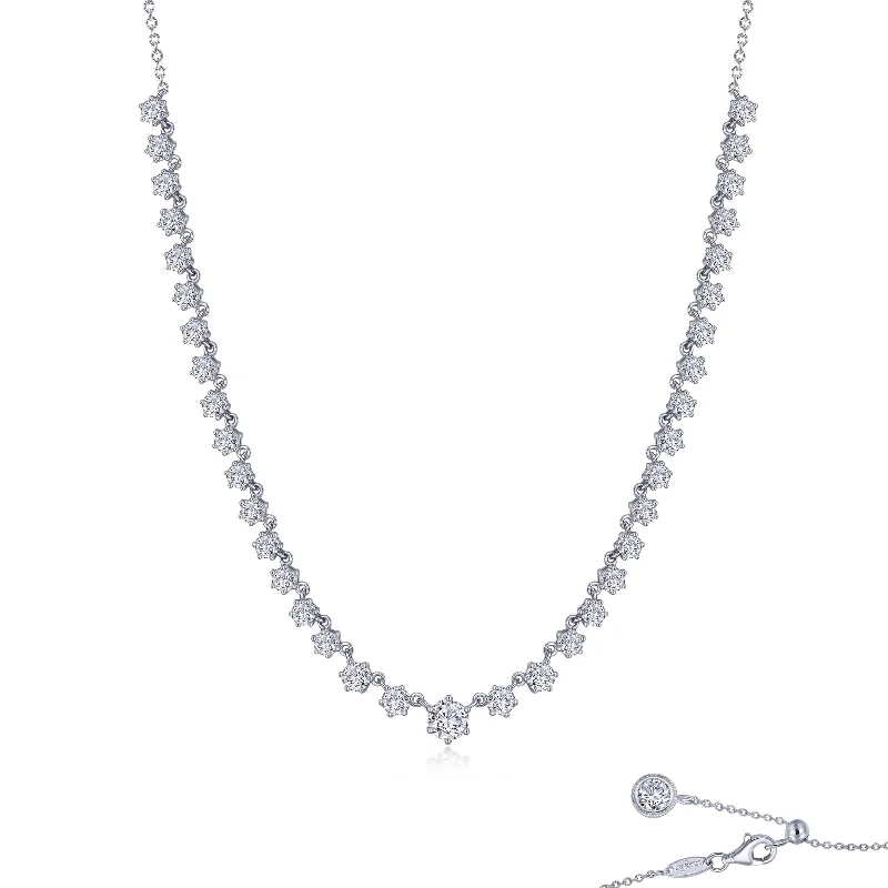 Layered Necklace for Women-Lafonn Simulated Diamond Graduated Tennis Necklace N0272CLP16