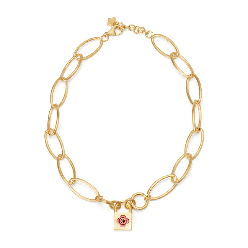 Simple Gold Necklace with Gemstone-Le Sud Necklace