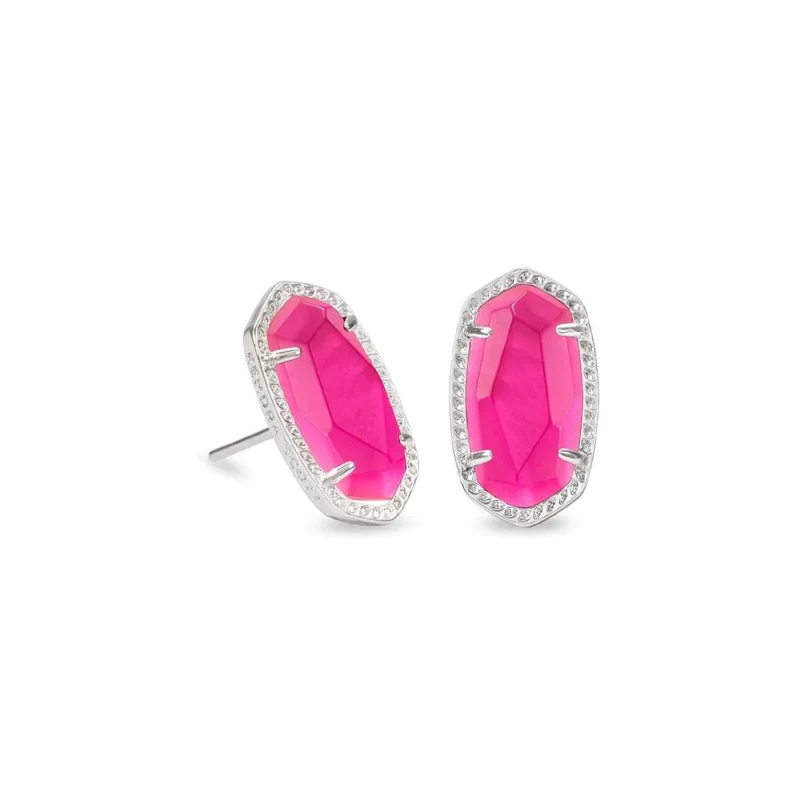 Cute Stud Earrings for Weddings-Kendra Scott | Ellie Silver Stud Earrings in Azalea Illusion