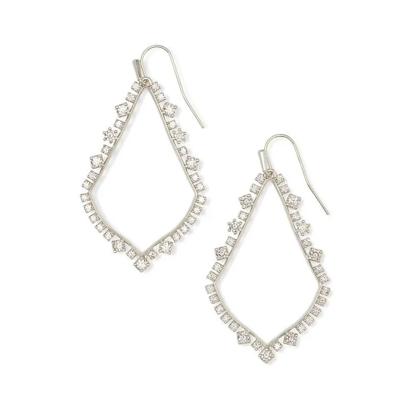 Ethnic Earrings for Women-Kendra Scott | Sophee Crystal Drop Earrings in Silver