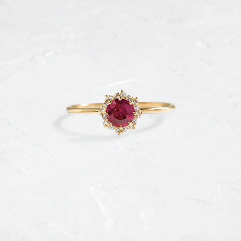 Custom Engagement Ring for Bride-Sapling Ring, 0.52ct. Ruby