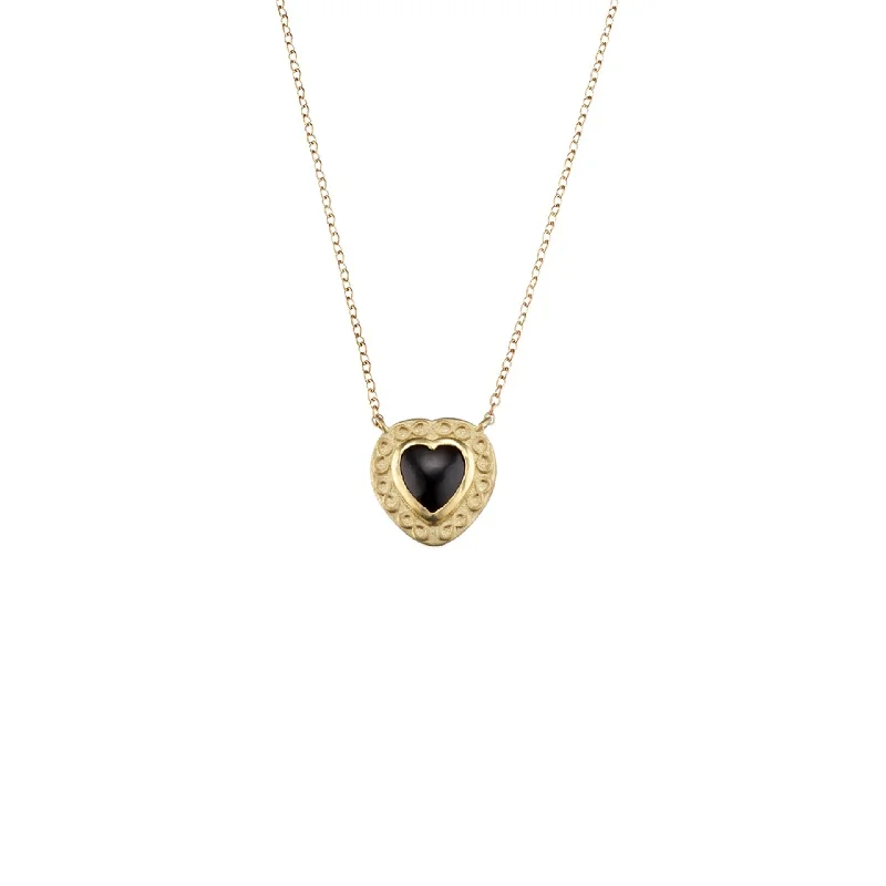 Sparkling Crystal Necklace-Black Onyx Inifity Heart Necklace