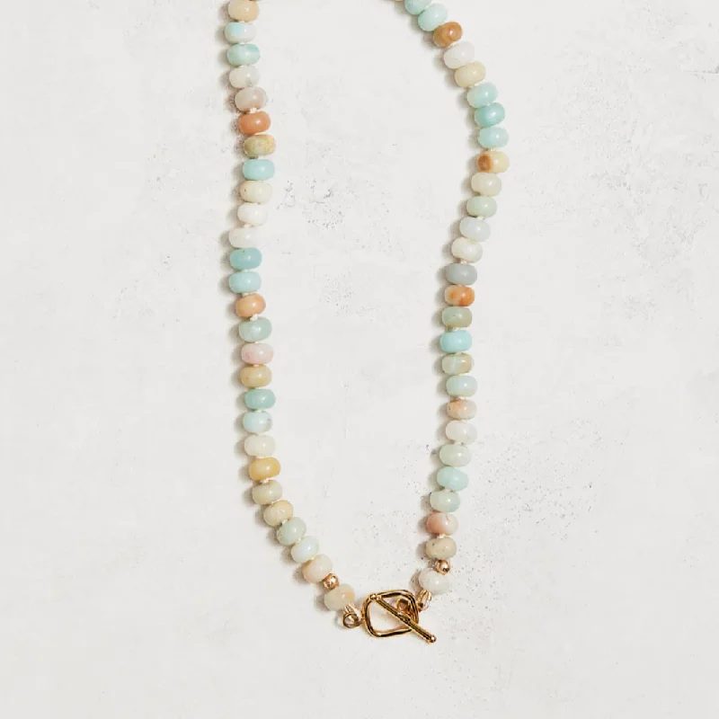 Customizable Heart Necklace-Multi Amazonite Necklace