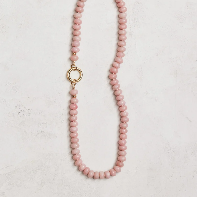 Beautiful Sapphire Necklace-Pink Opal Necklace