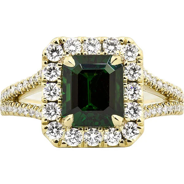 Gorgeous Wedding Ring Set-Gems of Distinction Collection's 14k Yellow Gold 2.47ct Tsavorite & .76ctw Diamond Ring