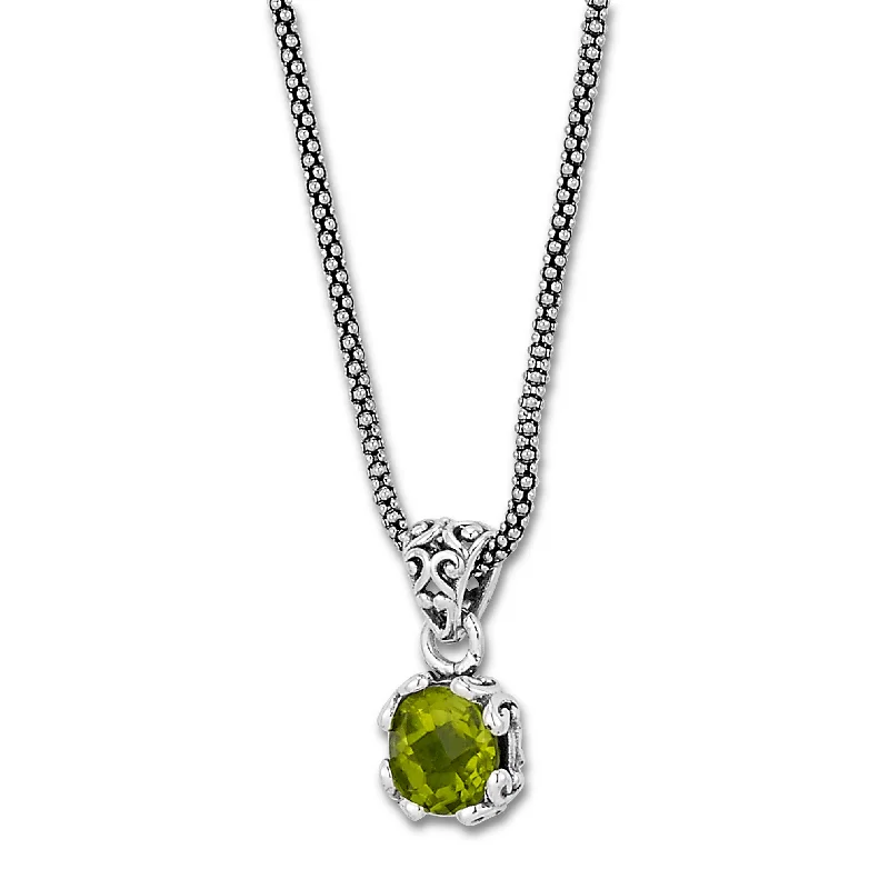 Designer Necklace for Evening-Samuel B. Peridot Birthstone Glow Necklace - August