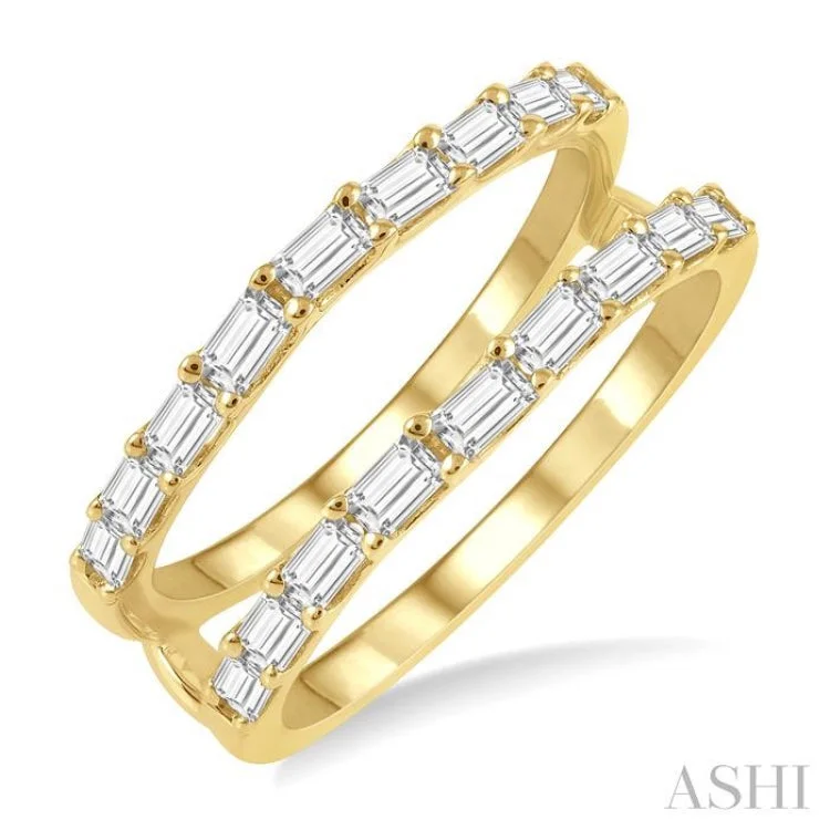 Customizable Engagement Ring-7/8 ctw Baguette Diamond Insert Ring in 14K Yellow Gold