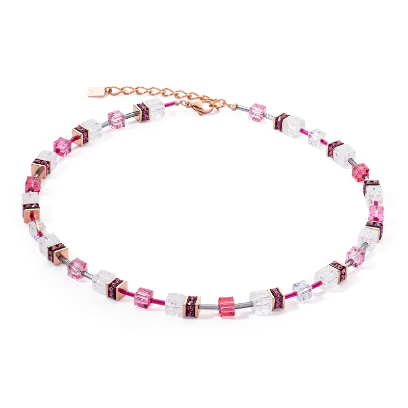 Chic Chain Necklace-GeoCUBE® Iconic Nature necklace pink white