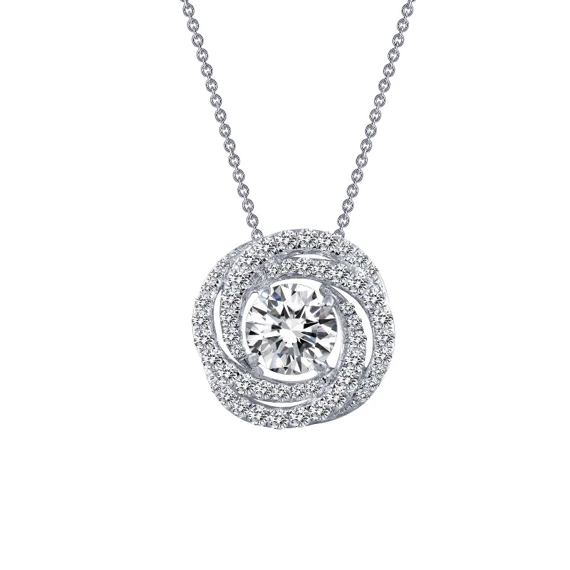 Designer Necklace for Women-Lafonn Simulated Diamond Circle Knot Pendant Necklace P0185CLP