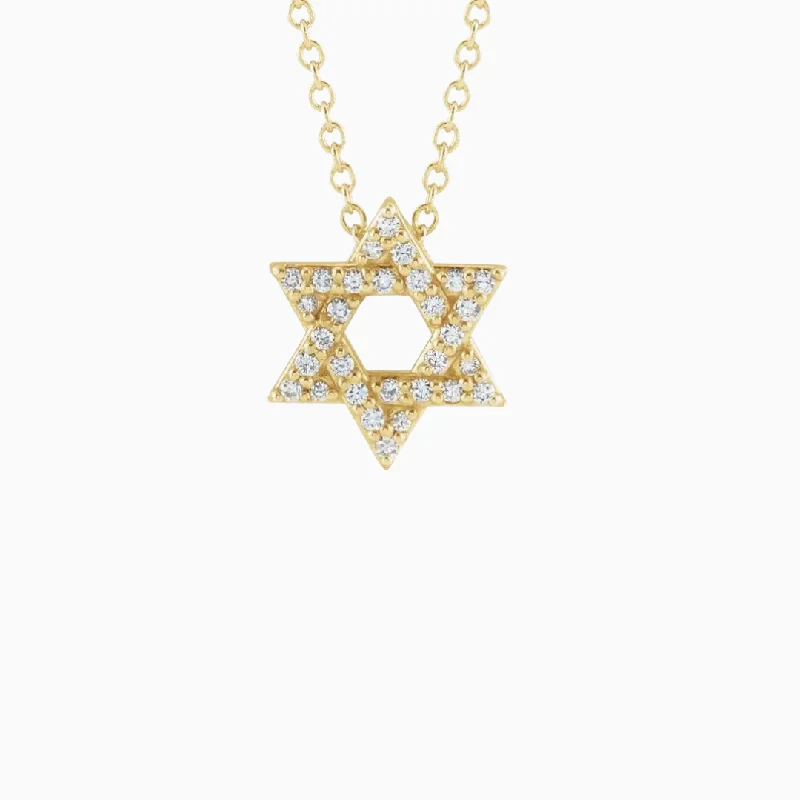 Chunky Statement Necklace-Star of David Diamond Necklace