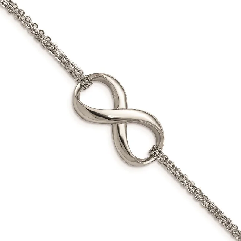 Stylish Gold Bracelet-Stainless Steel Polished Infinity Symbol Bracelet