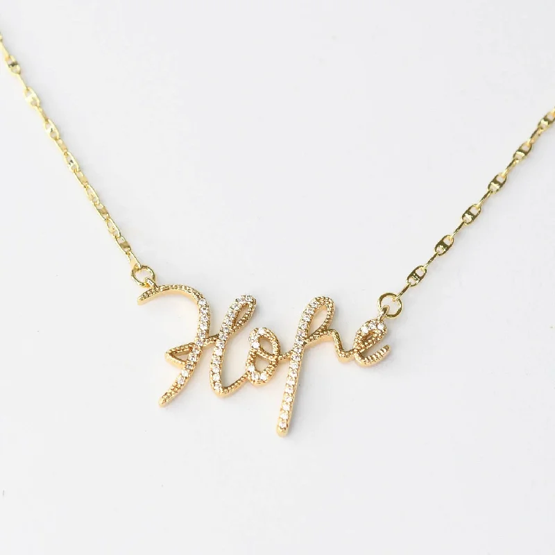 Fashionable Necklace for Women-Hope Gold Necklace I-40