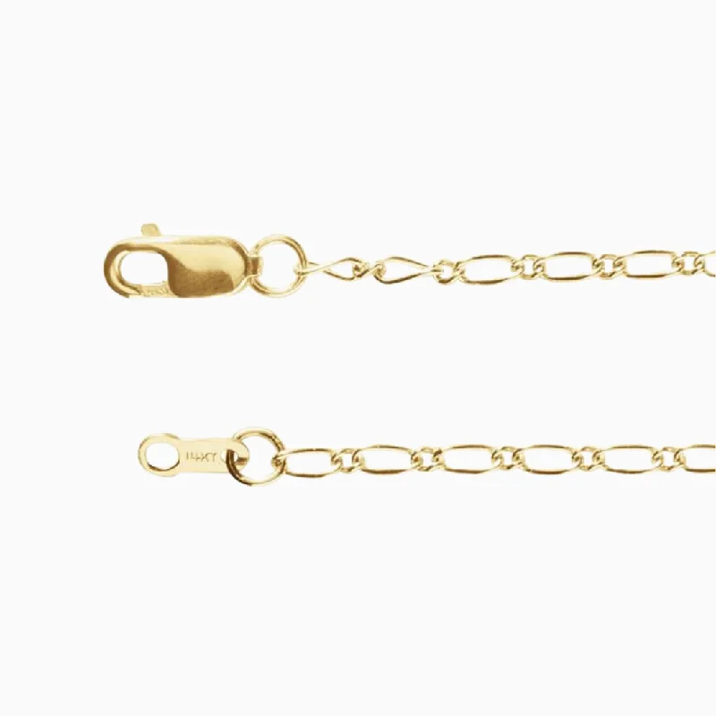 High-End Gold Necklace-1.5mm Figaro Chain Necklace