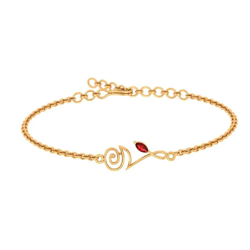 Gemstone Tennis Bracelet-Floral Gold Bracelets