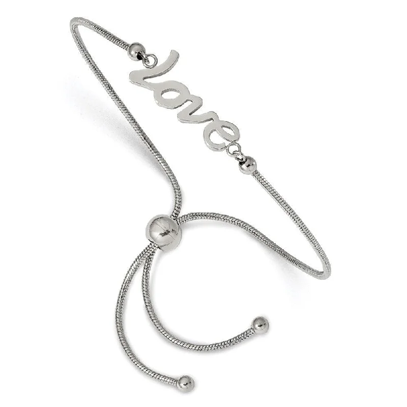 Customizable Name Bracelet-Stainless Steel Polished LOVE Adjustable Bracelet