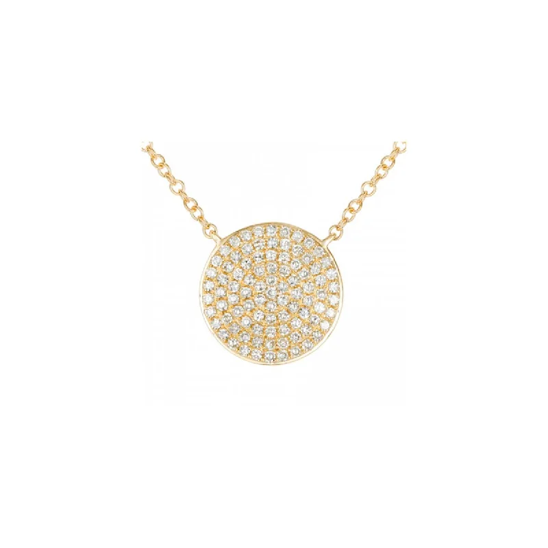 Wedding Necklace with Crystals-Pave Disc Necklace