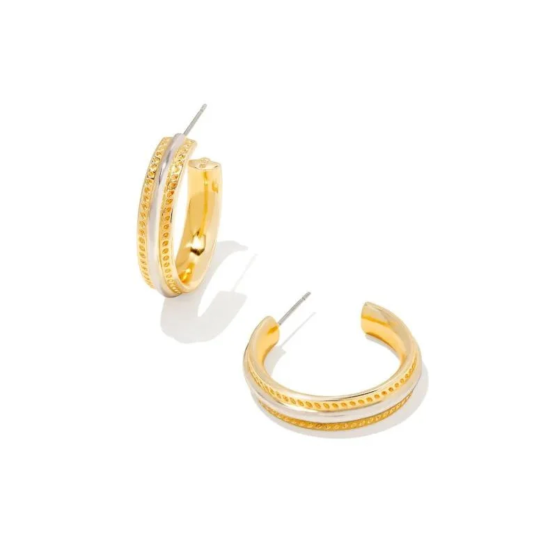 Diamond Hoop Earrings-Kendra Scott | Merritt Earrings in Mixed Metal