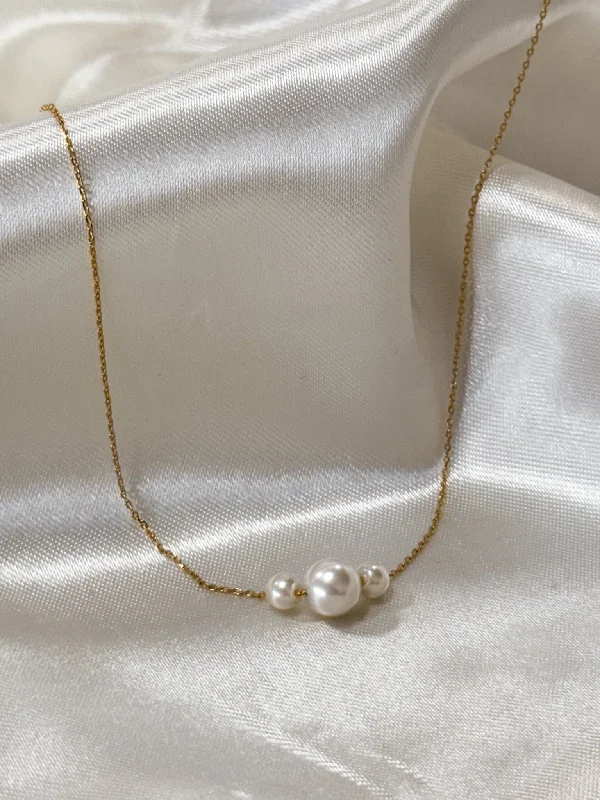 Chic Chain Necklace-Three Piece Pearl Necklace