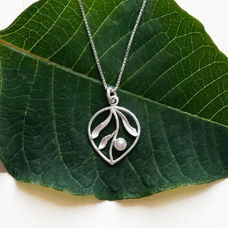 Chunky Statement Necklace-Pre-order! Whispering Leaf Necklace - Sterling Silver, Indonesia