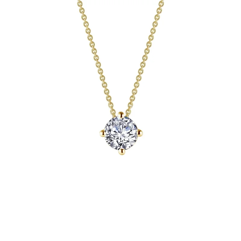 Stunning Crystal Necklace-Lafonn Simulated Diamond 1.50ct East West Prong Solitaire Necklace N0175CLG