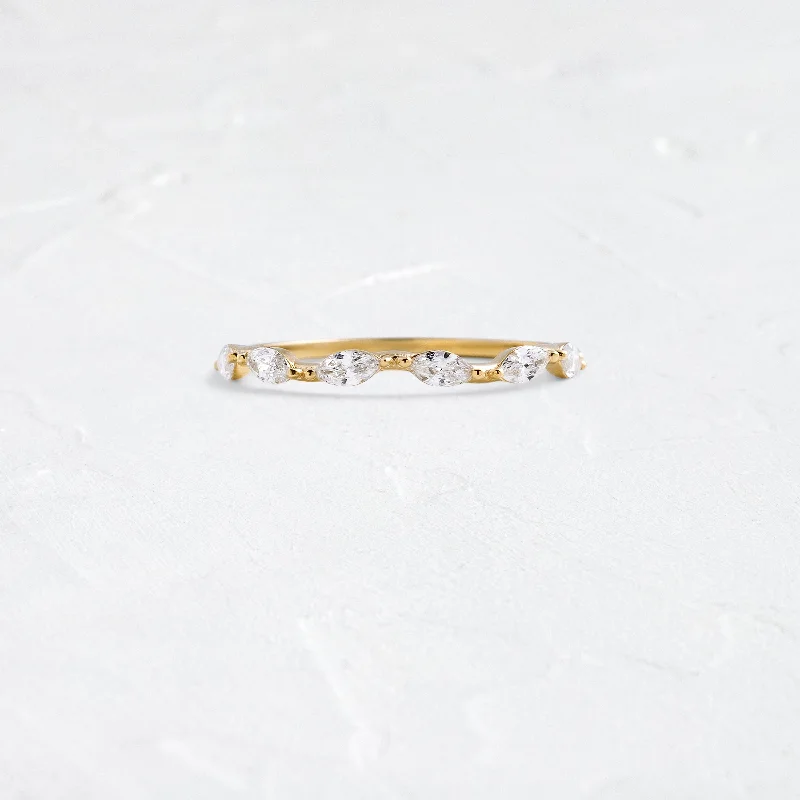 Antique Style Engagement Ring-Ripple Band