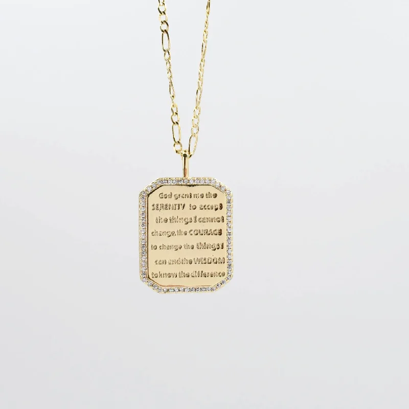 Elegant Gold Necklace for Weddings-God Grant me Serenity Necklace Gold I-47