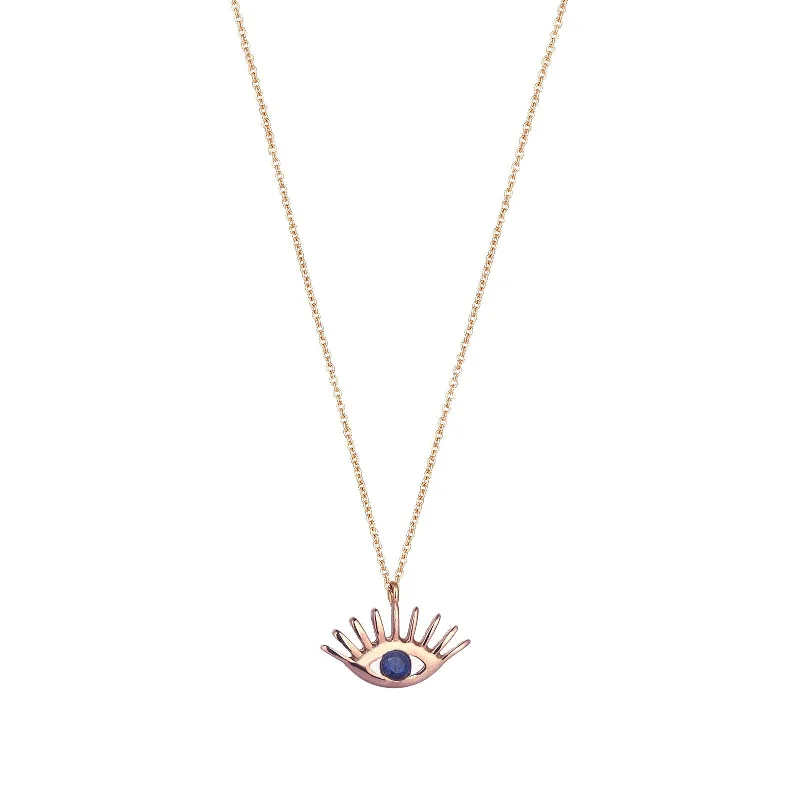 Silver Necklace with Pearls-Maxi Evil Eye Necklace