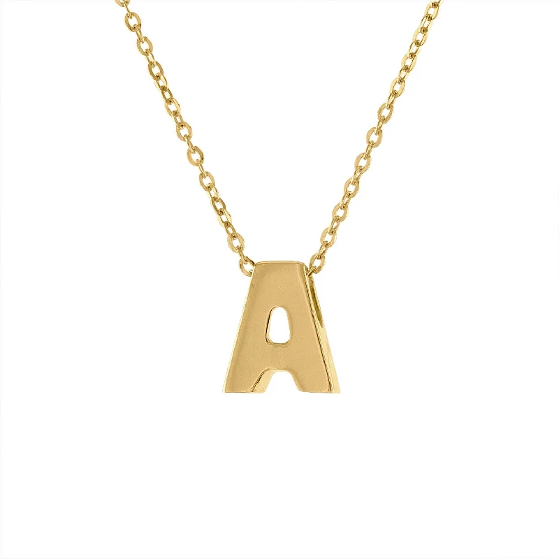 Personalized Jewelry Necklace-14KT GOLD PLAIN INITIAL NECKLACE