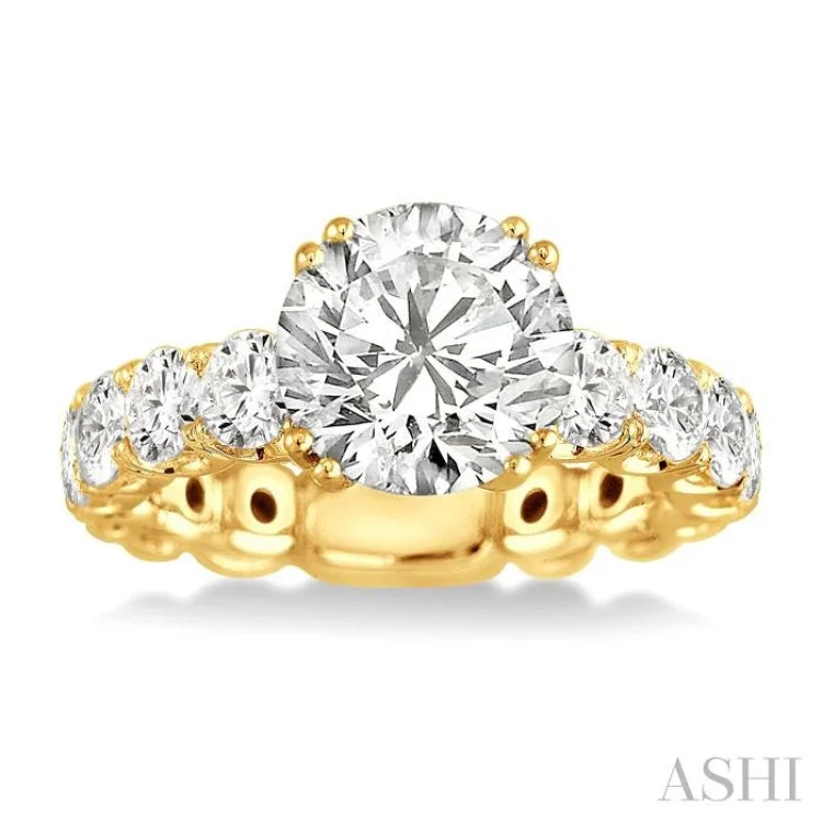 Wedding Ring for Bride-2 Ctw Diamond Semi-Mount Engagement Ring in 18K Yellow Gold