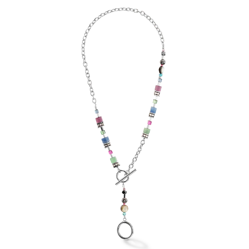 Colorful Crystal Necklace-GeoCUBE® Fusion necklace Multicolour Gemstone