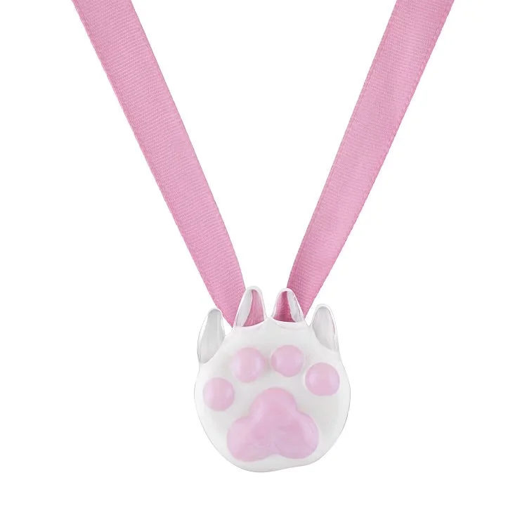 Elegant Necklace with Rubies-Purrfect Paw Blanc