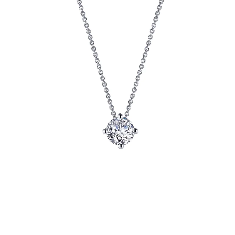 Luxury Wedding Necklace-Lafonn Simulated Diamond 1.00ct East West Prong Solitaire Necklace N0154CLP