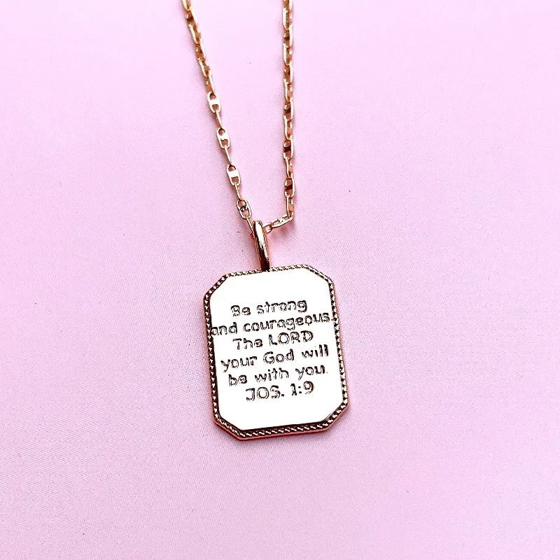 Bridesmaid Necklace for Wedding-Joshua 1:9 Necklace I-49