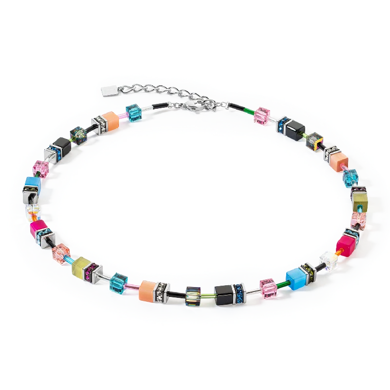 Simple Beaded Necklace-GeoCUBE® Iconic necklace Multicolour Fancy