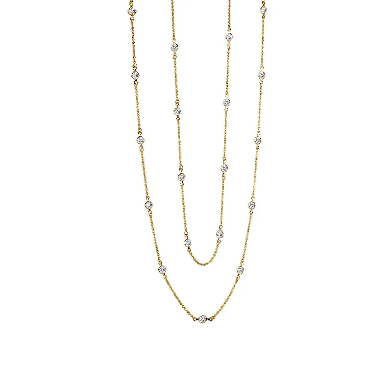 Unique Chain Necklace-Lafonn Simulated Diamond Classic Station Necklace N0016CLG