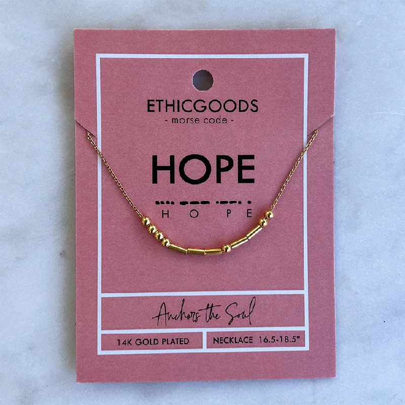 Customizable Gold Necklace-Morse Code "Hope" Necklace, Thailand