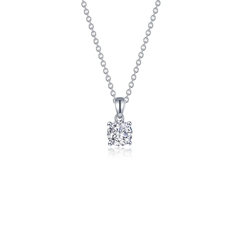 Personalized Jewelry Necklace-Lafonn Simulated Diamond 0.50ct 4 Prong Solitaire Necklace N0302CLP