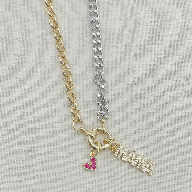 Unique Crystal Necklace-Mama heart crystal necklace J25