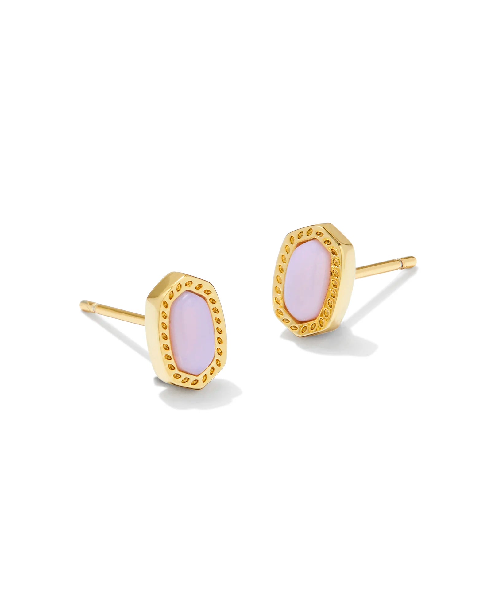 Beaded Dangle Earrings-Kendra Scott | Mini Ellie Gold Stud Earrings in Pink Opalite Crystal