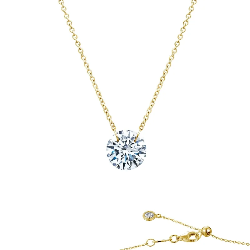 Customizable Birthstone Necklace-Lafonn Simulated Diamond 2.00ct Frameless Solitaire Necklace N0070CLG