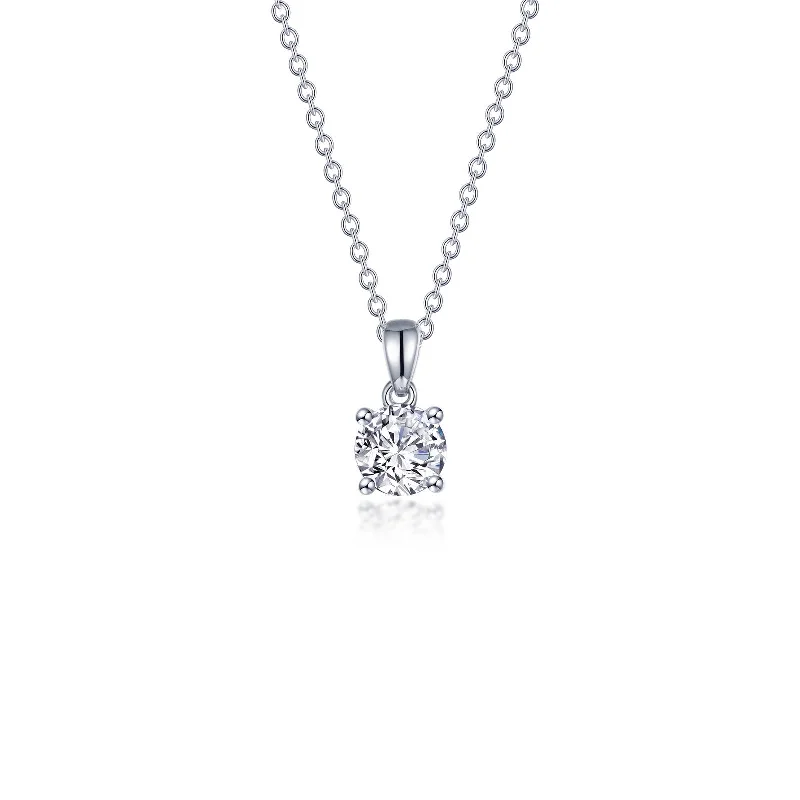 Elegant Necklace for Evening-Lafonn Simulated Diamond 0.65ct 4 Prong Solitaire Necklace N0303CLP