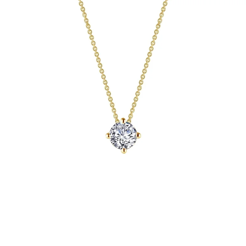 Boho Pendant Necklace-Lafonn Simulated Diamond 0.85ct East West Prong Solitaire Necklace N0173CLG